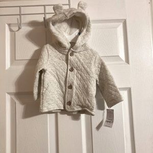 Carters 6m gray hooded sweatshirt, Sherpa lined, ears on hood
